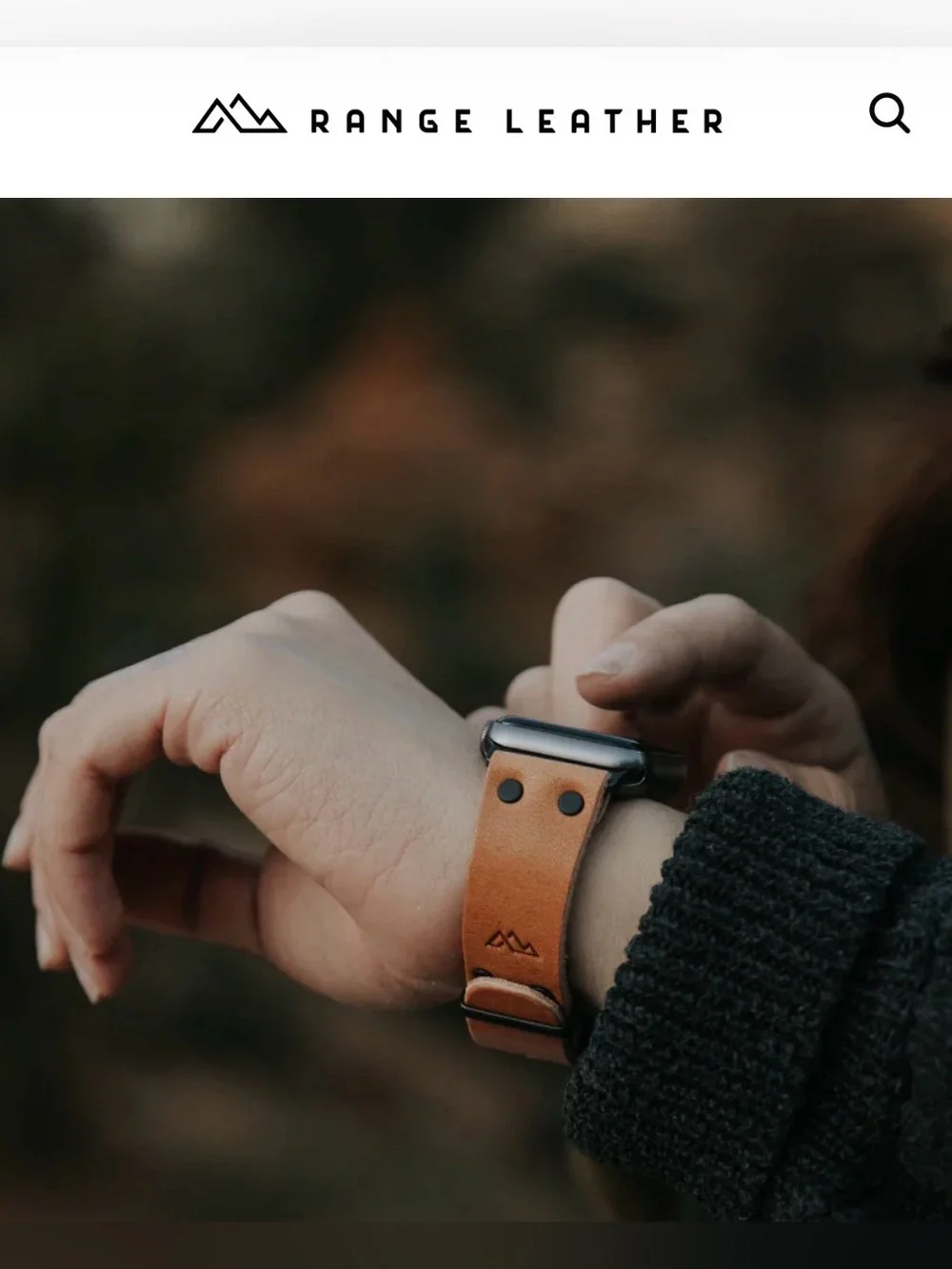 Range Leather Co. Apple Watch Band Full Grain Leather in Natural NIB Sz 38/40mm